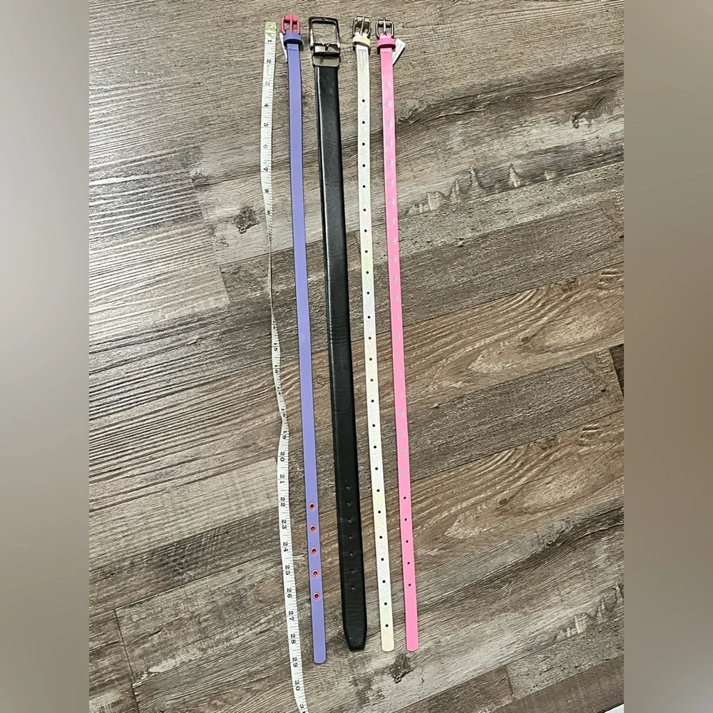 Target Kids 4-Pack Belts in Purple, Black, Pink, Light Iridescent